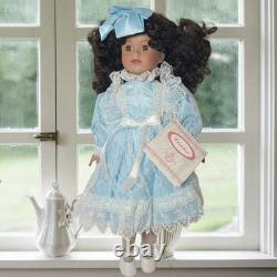 Rare! NIB African American Black Girl Doll Chatelaine Porcelain Fine Collectible