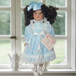 Rare! NIB African American Black Girl Doll Chatelaine Porcelain Fine Collectible
