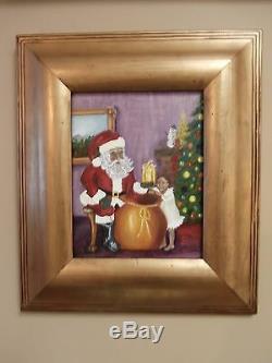 Rare Original Folk Art Black Santa African American Child Christmas Interior