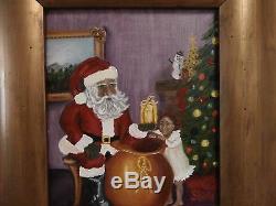 Rare Original Folk Art Black Santa African American Child Christmas Interior