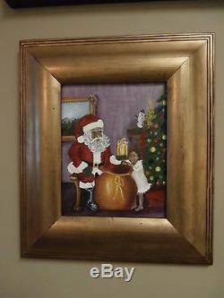 Rare Original Folk Art Black Santa African American Child Christmas Interior