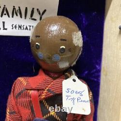 Rare Schoenhut Black African American Wood Family 5 PINN Doll Set