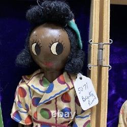 Rare Schoenhut Black African American Wood Family 5 PINN Doll Set