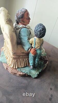 Rare VINTAGE AFRICAN AMERICAN BLACK GRANDMOTHER AND GRANDCHILDREN MOMENT 10x8x12