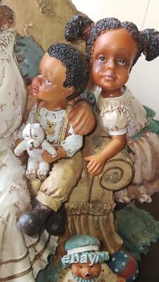 Rare VINTAGE AFRICAN AMERICAN BLACK GRANDMOTHER AND GRANDCHILDREN MOMENT 10x8x12