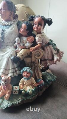 Rare VINTAGE AFRICAN AMERICAN BLACK GRANDMOTHER AND GRANDCHILDREN MOMENT 10x8x12