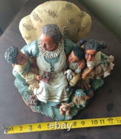 Rare VINTAGE AFRICAN AMERICAN BLACK GRANDMOTHER AND GRANDCHILDREN MOMENT 10x8x12