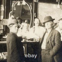 Rare c. 1900 Integrated Saloon Interior with Black African American Patrons Photo