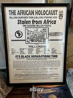 Rare vintage African Holocaust poster 1991 16 X 24 frame African American