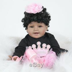 Real Life 22 Reborn African American Baby Alive Doll Black Skin Brown Eyes