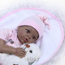 Real Life Baby Black Reborn Doll Twin Boy&Girl Reborn Toddler Twins Dolls 22inch