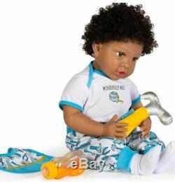 Realistic African American Doll Baby Carpenter Weighted Lifelike Curly Black New