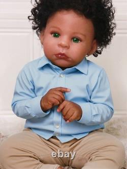 Realistic Reborn Baby Dolls Black Boy 22 Inch African American