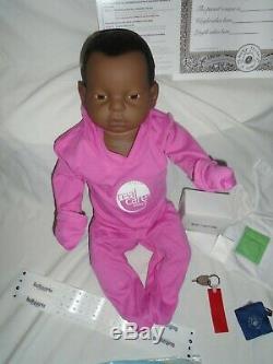 Reality Works Real Care baby 3 AFRICAN/BLACK FEMALE LIGHT SKIN VERSION w POD