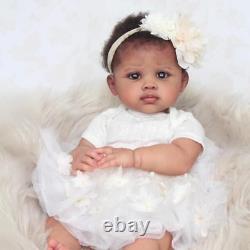 Reborn Baby Dolls 22Inch African American Black Soft Body Realistic Silicone