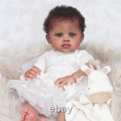 Reborn Baby Dolls 22Inch African American Black Soft Body Realistic Silicone