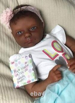 Reborn Baby Dolls Black 19inch African American Realistic Vinyl Infant Dolls
