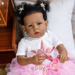 Reborn Baby Dolls Black Girl African American 20 Newborn Soft Body Silicone Gi