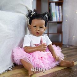 Reborn Baby Dolls Black Girl African American 20 Newborn Soft Body Silicone Gi