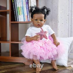 Reborn Baby Dolls Black Girl African American 20 Newborn Soft Body Silicone Gi