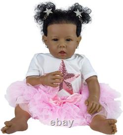 Reborn Baby Dolls Black Girl African American 20 Newborn Soft Body Silicone Gi