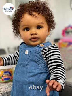 Reborn Baby Dolls Black Toddler Boy 26 Inch Big Size Lifelike African American B