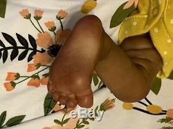 Reborn Baby Girl Doll Tink preemie African American Black Bonnie Brown