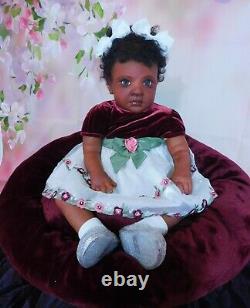 Reborn baby BIG girl doll ROWAN ethnic AA BLACK BIRACIAL ready to ship