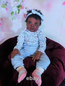 Reborn baby BIG girl doll ROWAN ethnic AA BLACK BIRACIAL ready to ship