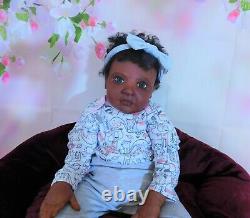 Reborn baby BIG girl doll ROWAN ethnic AA BLACK BIRACIAL ready to ship