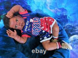 Reborn baby big boy doll Fei Yen AA Black awake boy doll Ready to ship