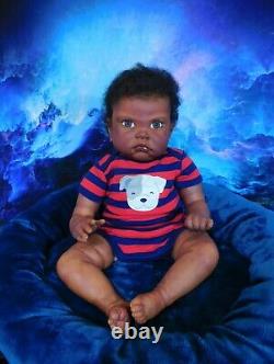 Reborn baby big boy doll Fei Yen AA Black awake boy doll Ready to ship