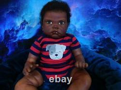 Reborn baby big boy doll Fei Yen AA Black awake boy doll Ready to ship