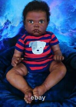 Reborn baby big boy doll Fei Yen AA Black awake boy doll Ready to ship
