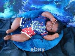 Reborn baby boy doll 3 month Joseph AA Black awake boy doll Ready to ship