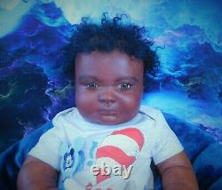 Reborn baby boy doll 3 month Joseph AA Black awake boy doll Ready to ship