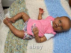 Reborn baby girl. Ethnic, African American, Bi racial. 20 inches