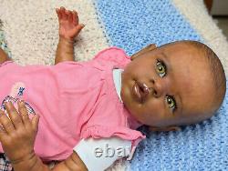 Reborn baby girl. Ethnic, African American, Bi racial. 20 inches