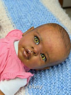 Reborn baby girl. Ethnic, African American, Bi racial. 20 inches