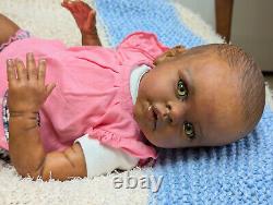 Reborn baby girl. Ethnic, African American, Bi racial. 20 inches