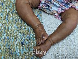 Reborn baby girl. Ethnic, African American, Bi racial. 20 inches