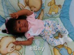 Reborn baby girl doll Newborn ethnic AA biracial black ready to ship