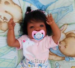 Reborn baby girl doll Newborn ethnic AA biracial black ready to ship