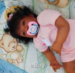 Reborn baby girl doll Newborn ethnic AA biracial black ready to ship