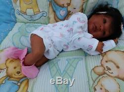 Reborn baby girl doll Newborn ethnic AA biracial black ready to ship