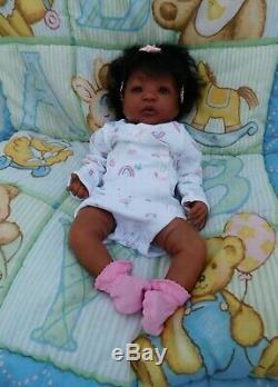 Reborn baby girl doll Newborn ethnic AA biracial black ready to ship