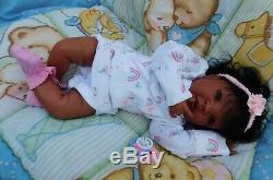 Reborn baby girl doll Newborn ethnic AA biracial black ready to ship