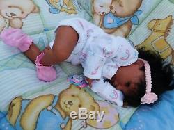 Reborn baby girl doll Newborn ethnic AA biracial black ready to ship