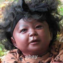 Reborn toddler girl Sage doll awake ethnic AA African American Black Biracial