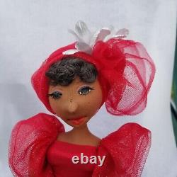 Red dress? 18'' Black Doll? #397 Paige? African-American Art #Doll-#handmade